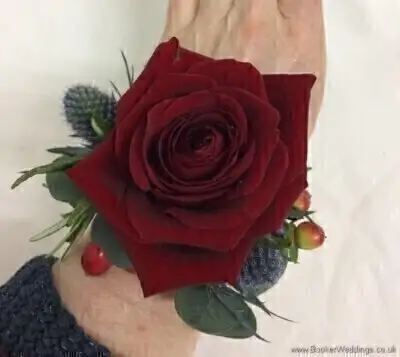 Liverpool Florist Flower Delivery Liverpool Red Rose Wrist Corsage
